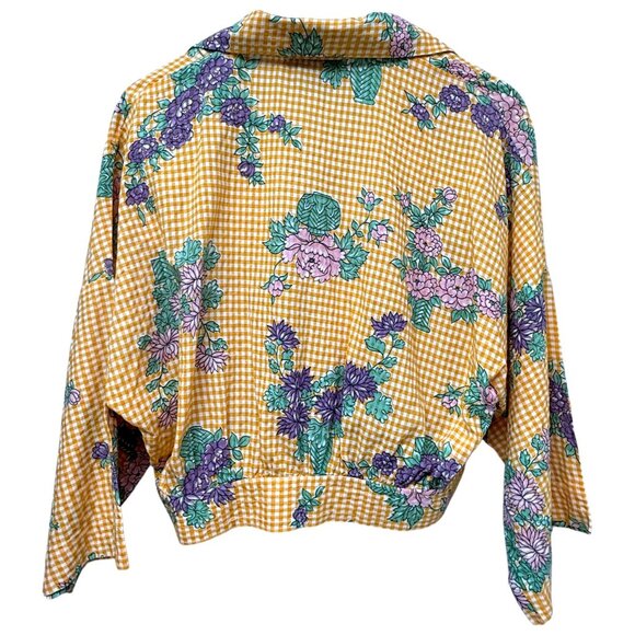 Rare Vintage Bouncing Bertha's Banana Blanket Top Medium Yellow 70s Cottagecore - Picture 3 of 14